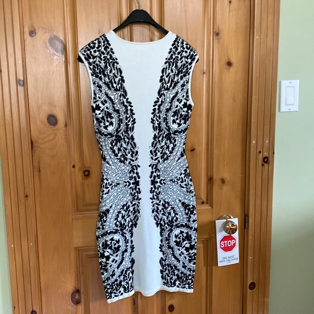 Very flattering dress. Tag is missing worn once no flaws small with stretch. - Picture 3 of 3